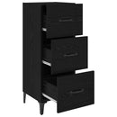 Sideboard med skuffe Sort eg 34,5 x 34 x 90 cm Konstrueret træ