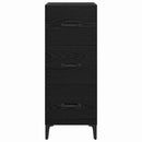 Sideboard med skuffe Sort eg 34,5 x 34 x 90 cm Konstrueret træ