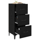 Sideboard med skuffe Sort eg 34,5 x 34 x 90 cm Konstrueret træ