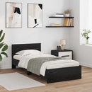 Sengestel med hovedgærde Sort eg 90 x 190 cm Konstrueret træ