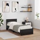 Sengestel med hovedgærde Sort eg 75 x 190 cm Konstrueret træ