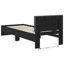 Sengestel med hovedgærde Sort eg 75 x 190 cm Konstrueret træ