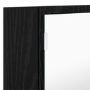 Badeværelsesspejlskab Sort eg 80 x 12 x 45 cm Konstrueret træ