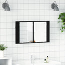 Badeværelsesspejlskab Sort eg 80 x 12 x 45 cm Konstrueret træ
