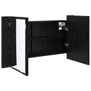 Badeværelsesspejlskab Sort eg 80 x 12 x 45 cm Konstrueret træ