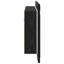 Badeværelsesspejlskab Sort eg 80 x 12 x 45 cm Konstrueret træ