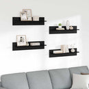 Væghylder 4 pcs Sort eg 80 x 11,5 x 18 cm Konstrueret træ