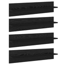 Væghylder 4 pcs Sort eg 80 x 11,5 x 18 cm Konstrueret træ