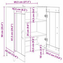 Sideboard Gammelt træ 69,5 x 34 x 90 cm Konstrueret træ