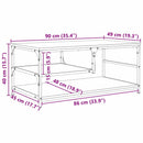 Sofabord Gammelt træ 90 x 49 x 40 cm Konstrueret træ