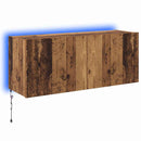 TV vægskab med LED Gammelt træ 100 x 35 x 41 cm Konstrueret træ