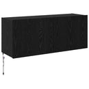 TV vægskab med LED Sort eg 100 x 35 x 41 cm Konstrueret træ