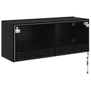 TV vægskab med LED Sort eg 100 x 35 x 41 cm Konstrueret træ