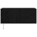 TV vægskab med LED Sort eg 100 x 35 x 41 cm Konstrueret træ