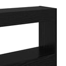 Hovedgærde med hylde Sort eg 200 x 17 x 102 cm Konstrueret træ