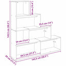 Rumdivider boghylde Sort eg 143,5 x 29 x 143,5 cm
