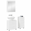Badeværelsesmøbel sæt TULUM 3 pcs Høj gloss hvid