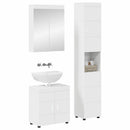Badeværelsesmøbel sæt TULUM 3 pcs Høj gloss hvid