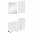Badeværelsesmøbel sæt TULUM 4 pcs Høj gloss hvid