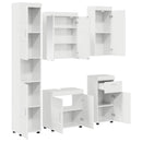 Badeværelsesmøbel sæt TULUM 5 pcs Høj gloss hvid