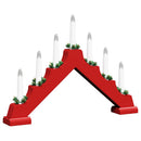 Julelys bro med 7 LED'er Rød 39.5 x 5 x 29 cm Massiv fyrretræ