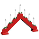 Julelys bro med 7 LED'er Rød 39.5 x 5 x 29 cm Massiv fyrretræ