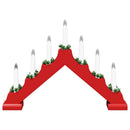Julelys bro med 7 LED'er Rød 39.5 x 5 x 29 cm Massiv fyrretræ