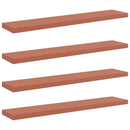 Væghylde 4 pcs Rød 120 x 23,5 x 4 cm Konstrueret træ