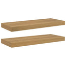 Væghylde Vægmonteret 2 pcs Brun 60 x 23 x 4 cm Konstrueret træ