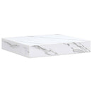 Væghylde 2 pcs Hvid marmor 23 x 23,5 x 4 cm Konstrueret træ