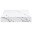 Væghylde 2 pcs Hvid marmor 23 x 23,5 x 4 cm Konstrueret træ
