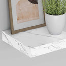 Væghylde 4 pcs Hvid marmor 23 x 23,5 x 4 cm Konstrueret træ