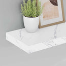 Væghylde 2 pcs Hvid marmor 40 x 23,5 x 4 cm Konstrueret træ
