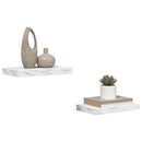 Væghylde 2 pcs Hvid marmor 40 x 23,5 x 4 cm Konstrueret træ