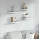 Væghylde 4 pcs Hvid marmor 40 x 23,5 x 4 cm Konstrueret træ