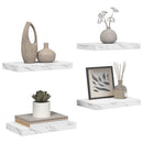 Væghylde 4 pcs Hvid marmor 40 x 23,5 x 4 cm Konstrueret træ