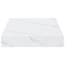 Væghylde 4 pcs Hvid marmor 40 x 23,5 x 4 cm Konstrueret træ