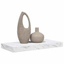 Væghylde Vægmonteret Hvid marmor 50 x 23 x 4 cm Konstrueret træ