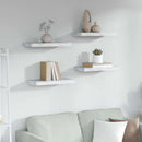 Væghylde 4 pcs Hvid marmor 50 x 23,5 x 4 cm Konstrueret træ