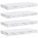 Væghylde 4 pcs Hvid marmor 50 x 23,5 x 4 cm Konstrueret træ