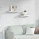 Væghylde 2 pcs Hvid marmor 60 x 23,5 x 4 cm Konstrueret træ
