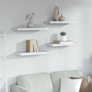 Væghylde 4 pcs Hvid marmor 60 x 23 x 4 cm Konstrueret træ