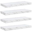Væghylde 4 pcs Hvid marmor 60 x 23 x 4 cm Konstrueret træ