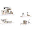 Væghylde 4 pcs Hvid marmor 80 x 23,5 x 4 cm Konstrueret træ