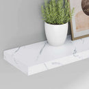 Væghylde 2 pcs Hvid marmor 90 x 23,5 x 4 cm Konstrueret træ
