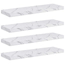 Væghylde 4 pcs Hvid marmor 90 x 23,5 x 4 cm Konstrueret træ
