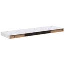 Væghylde 4 pcs Hvid marmor 90 x 23,5 x 4 cm Konstrueret træ