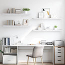 Væghylde 4 pcs Hvid marmor 120 x 23,5 x 4 cm Konstrueret træ