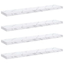 Væghylde 4 pcs Hvid marmor 120 x 23,5 x 4 cm Konstrueret træ
