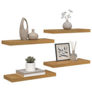 Væghylde Vægmonteret 4 pcs Beige 60 x 23 x 4 cm Konstrueret træ